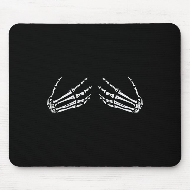 Mousepad Skeleton Mãos Engraçado Retro Halloween Costume Ou (Frente)