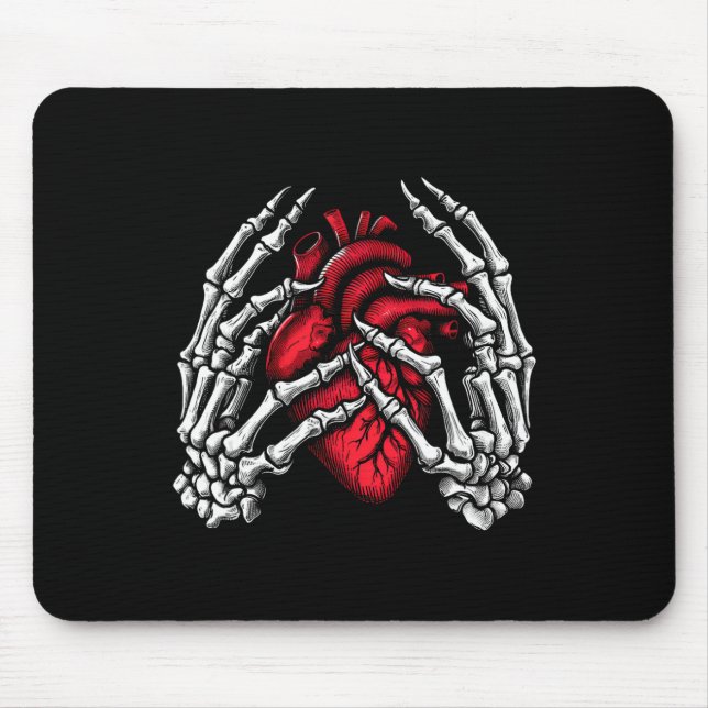 Mousepad Skeleton Mãos Segurando O Figurino De Halloween Wo (Frente)