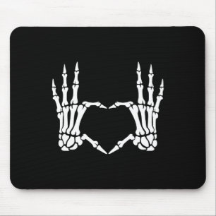 Mousepad Skeleton Mãos Sinais de Coração Retro Figurino de