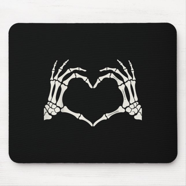 Mousepad Skeleton Mãos - Sinal de Coração Halloween (Frente)