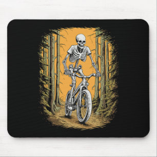 Mousepad Skeleton Mountain Bike Cyclist Skeleton Halloween