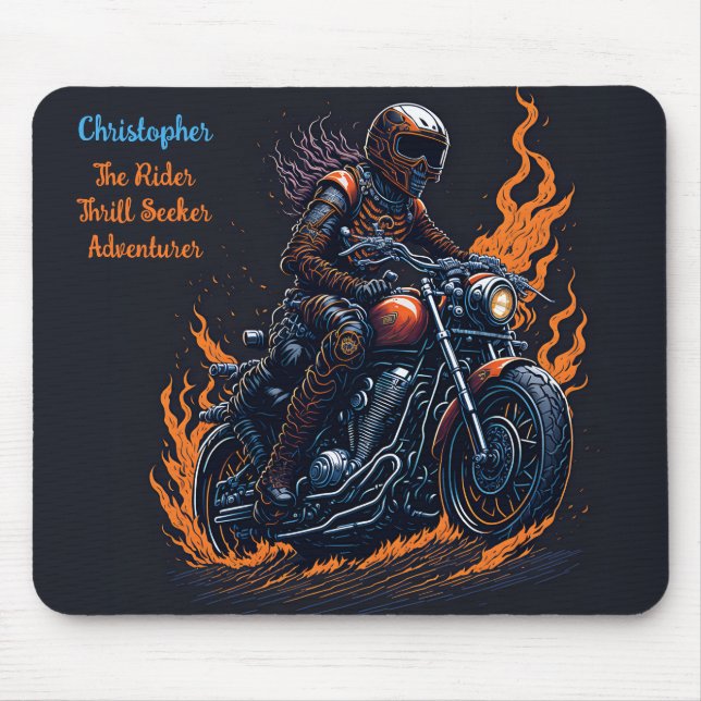 Mousepad Skeleton On Motorcycle (Frente)