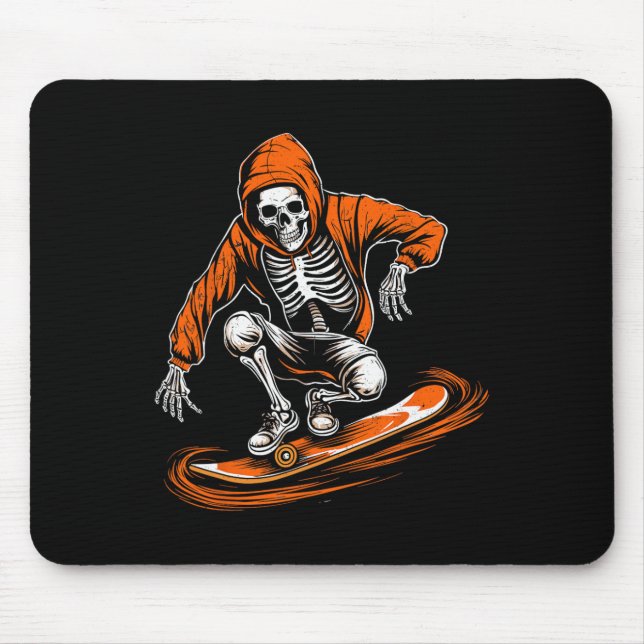 Mousepad Skeleton Orange Hat Skelater Com Halloween De Skat (Frente)
