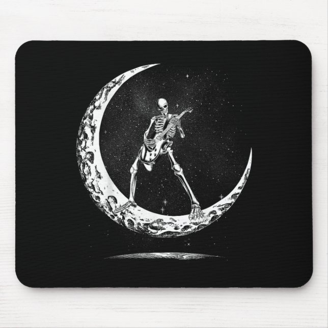 Mousepad Skeleton Playing Guitar Rock And Roll Band For Men (Frente)