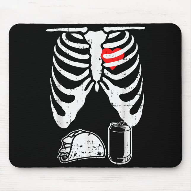 Mousepad Skeleton Pregnancy Taco Beer Xray Halloween Soon D (Frente)