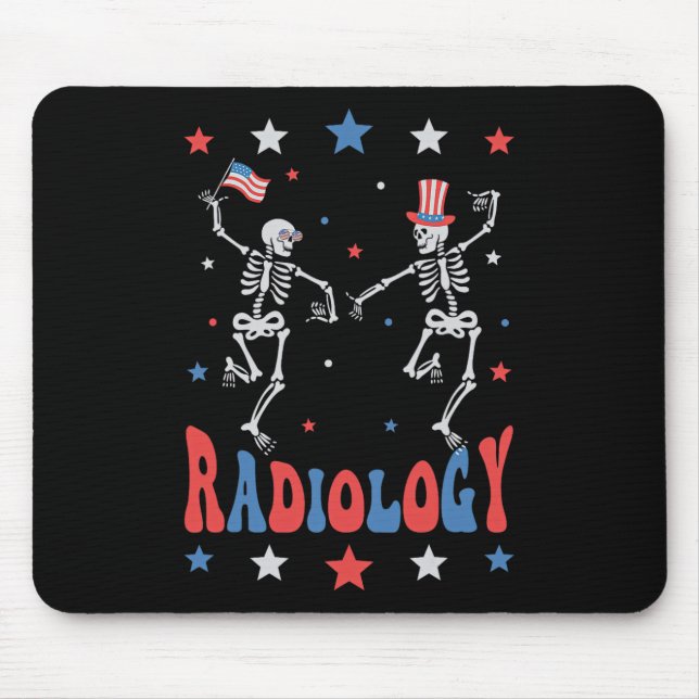 Mousepad Skeleton Radiology X-ray Tech Patriótico 4º De Jul (Frente)