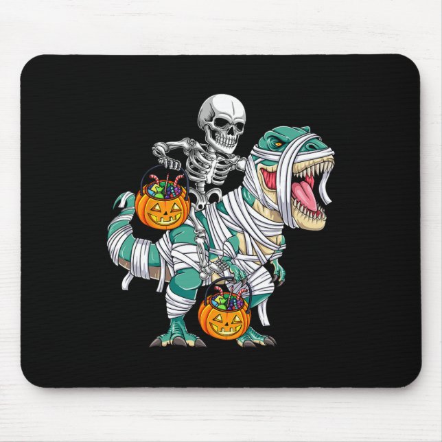 Mousepad Skeleton Riding Dinossaur T Rex Divorciando Crianç (Frente)
