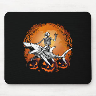 Mousepad Skeleton Riding Shark Lazy Halloween Costume Engra