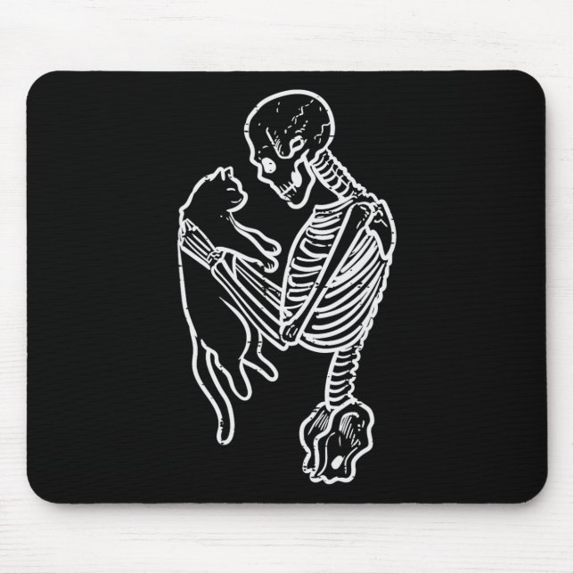 Mousepad Skeleton Segurando Dia de as Bruxas engraçado de G (Frente)