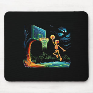 Mousepad Skeleton Slam Dunk Hoop Sketll Halloween Boys