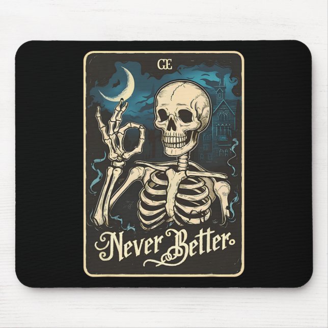 Mousepad Skeleton Tarot nunca é melhor Skull Hallo (Frente)