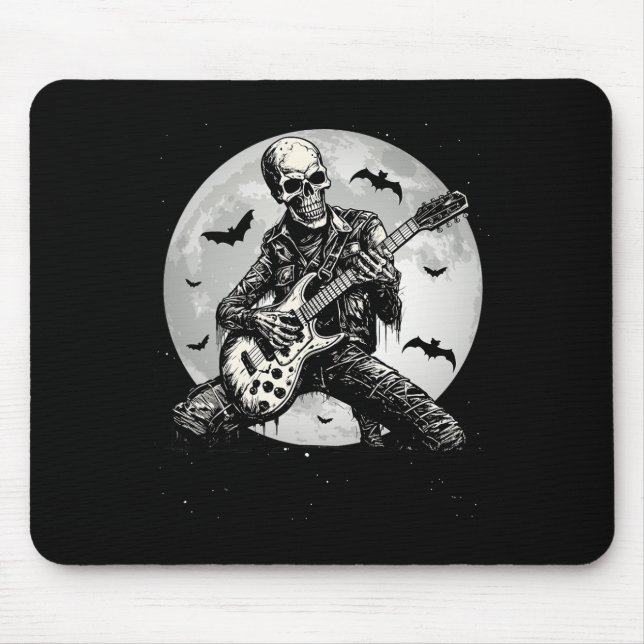 Mousepad Skeleton tocando violão, pedrechando o dia das bru (Frente)