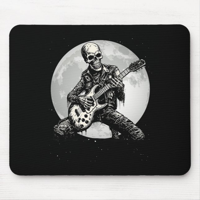 Mousepad Skeleton tocando violão, pedrechando o dia das bru (Frente)