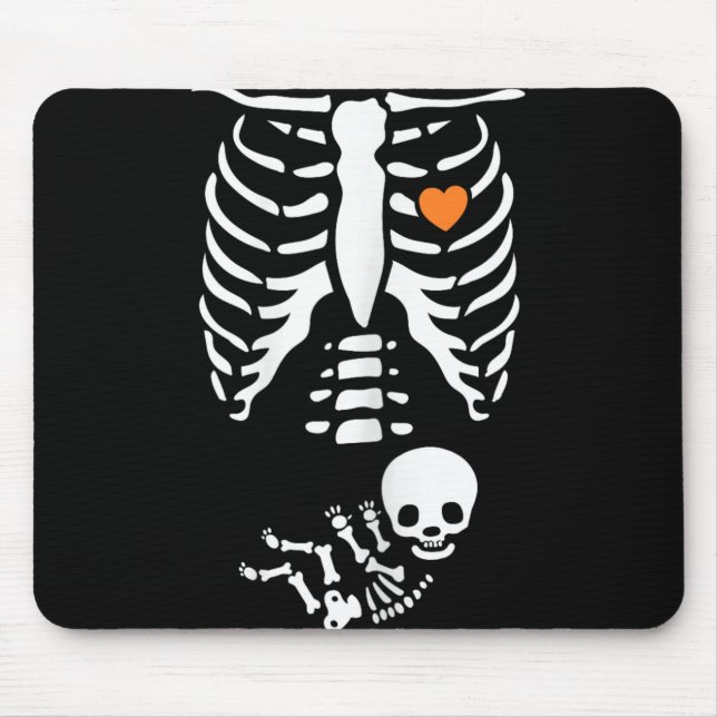 Mousepad Skeleton Xray Halloween Costume Pregnant Women Mom (Frente)