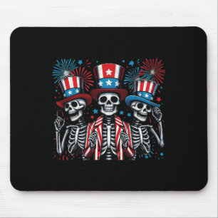 Mousepad Skeletts 4 De Julho Dia Da Independência Engraçada