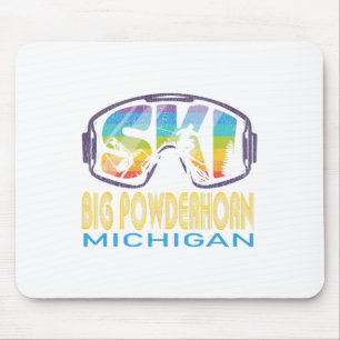 Mousepad Ski Big Powderhorn Michigan Férias de Esqui