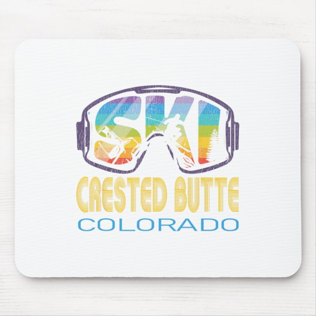 Mousepad Ski Crested Butte Colorado Esquiando Férias (Frente)