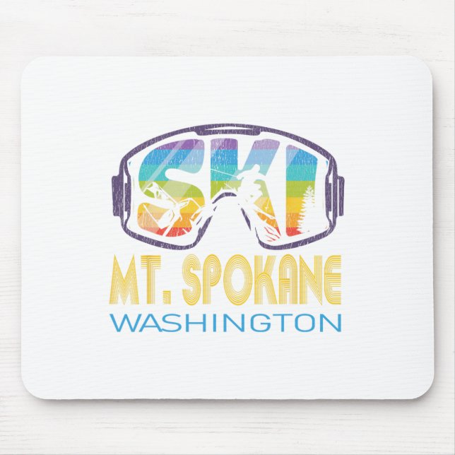 Mousepad Ski Mt Spokane Washington Esquiando Férias (Frente)