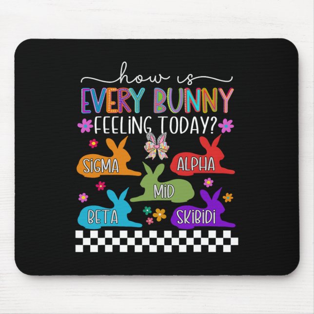 Mousepad Skibidi Easter Bunny Rabbit Day Rizzler Gen (Frente)