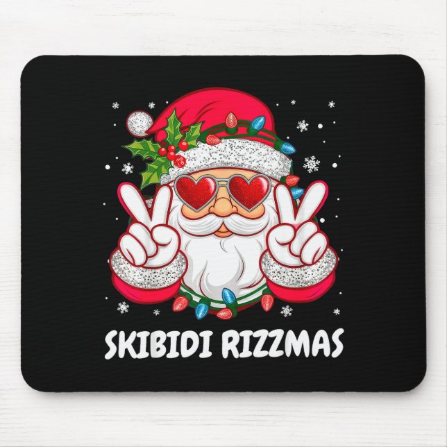Mousepad Skibidi Rizzmas Christmas Funny Santa Claus Xmas P (Frente)