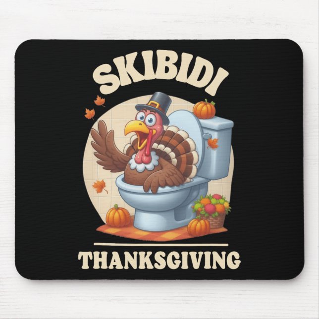 Mousepad Skibidi Thanksaking Engraçado Meme Skibidi Toilet, (Frente)