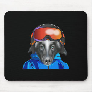 Mousepad Skier Belgium Sheepdog Snowboard Pocket