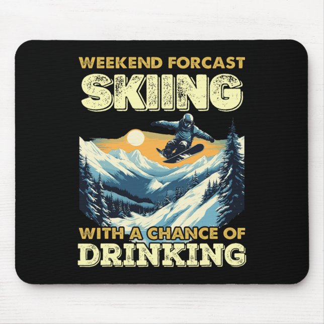 Mousepad Skiume Costume Snow Fan Snowboard Montanhas Ski (Frente)