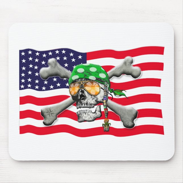 Mousepad Skull and Cross Bones USA Pirata Americana (Frente)