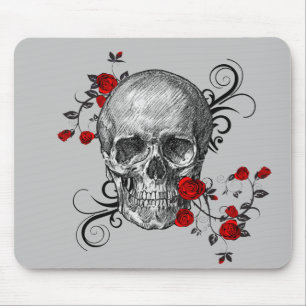 Mousepad Skull do Rosa vermelha