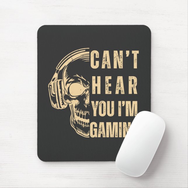 Mousepad Skull Gamer Art – Can’t Hear You (Com mouse)