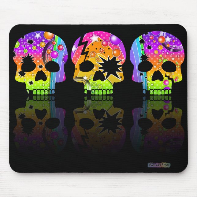 Mousepad - SKULLS POP ART (Frente)