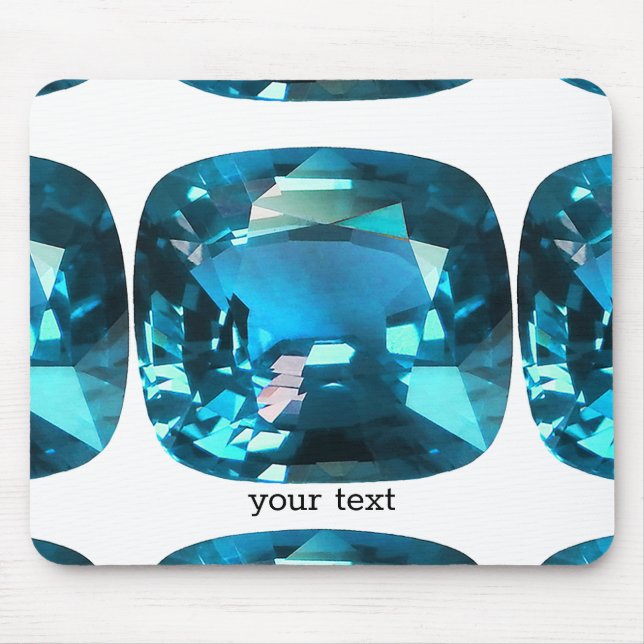 Mousepad Sky Blue Topaz Cushion Gemstone (Frente)