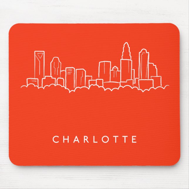 Mousepad Skyline da cidade de Charlotte, North Carolina (Frente)
