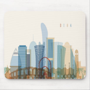 Mousepad Skyline da cidade de Doha, Qatar
