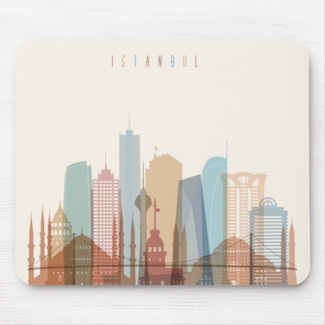 Mousepad Skyline da cidade de Istambul, Turquia | (Frente)