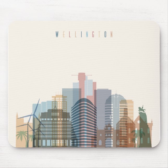 Mousepad Skyline da cidade de Wellington, Nova Zelândia | (Frente)