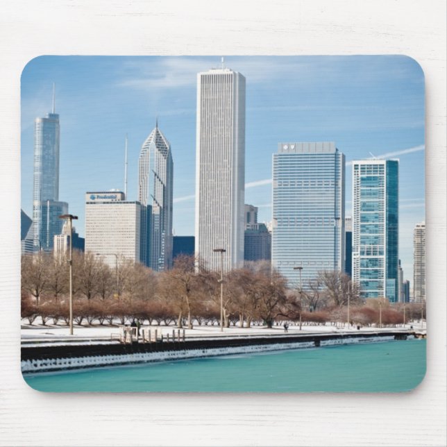 Mousepad Skyline de Chicago através do Lago Michigan (Frente)