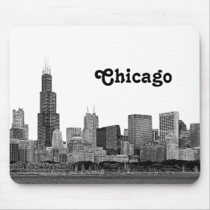 Mousepad Skyline de Chicago gravada