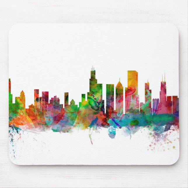 Mousepad Skyline de Chicago Illinois (Frente)