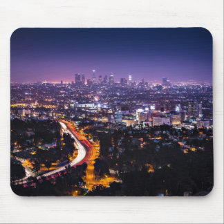 Mousepad Skyline de Los Angeles, Califórnia na noite