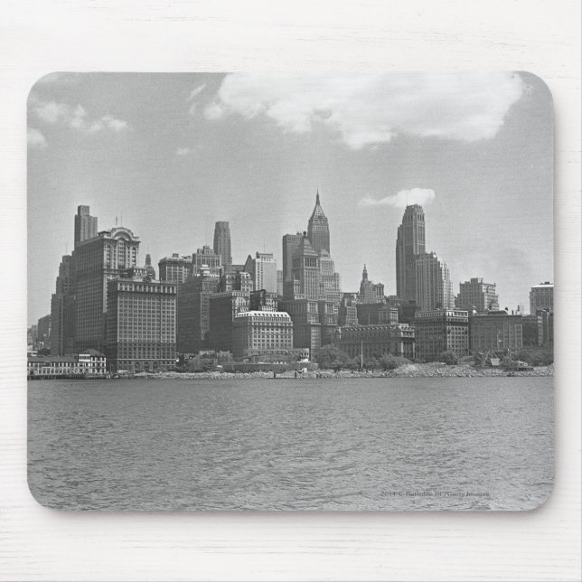 Mousepad Skyline de Manhattan New York EUA B&W (Frente)