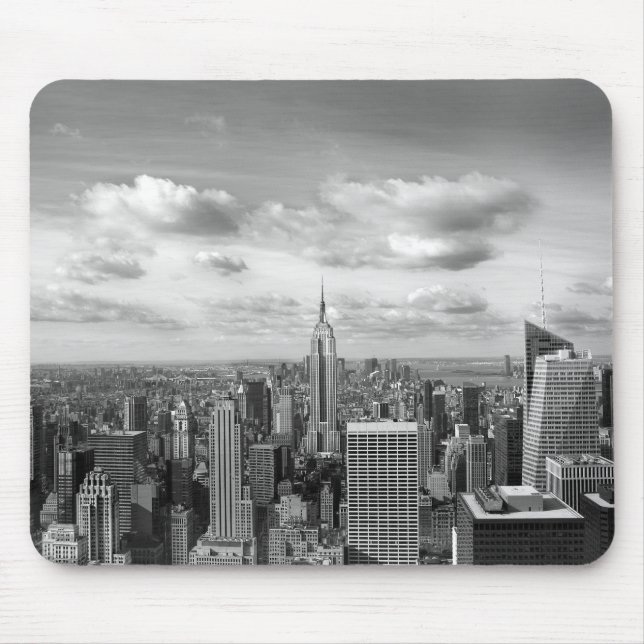 Mousepad Skyline de New York em preto e branco (Frente)