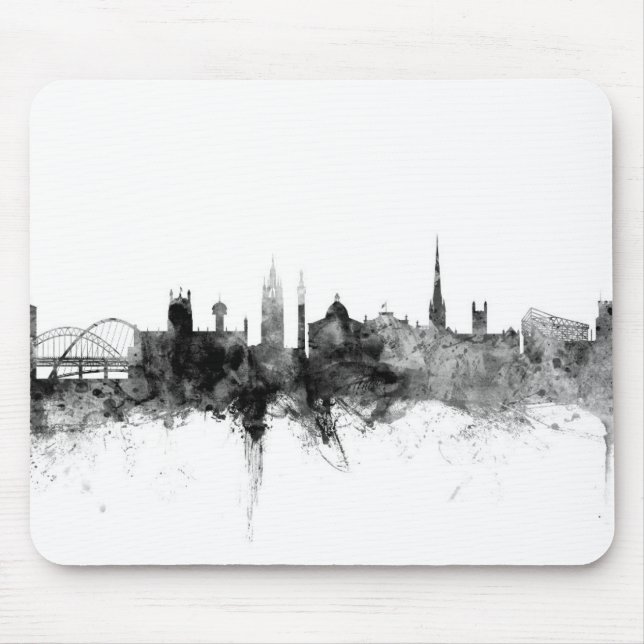 Mousepad Skyline de Newcastle Inglaterra (Frente)