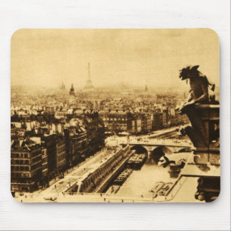 Mousepad Skyline de Pari com gárgula de Notre Dame