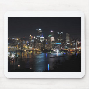 Mousepad Skyline de Pittsburgh na noite