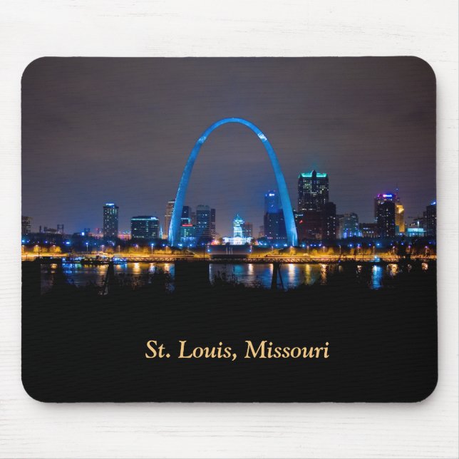 Mousepad Skyline de St Louis no tapete do rato da noite (Frente)