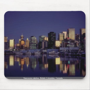 Mousepad Skyline de Vancôver, Columbia Britânica, Canadá