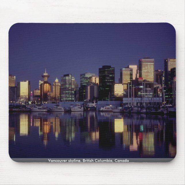 Mousepad Skyline de Vancôver, Columbia Britânica, Canadá (Frente)