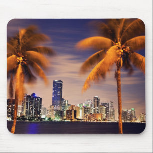Mousepad Skyline dos EUA, Florida, Miami no crepúsculo