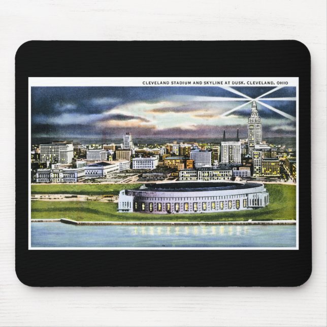 Mousepad Skyline no crepúsculo, Cleveland do Cleveland (Frente)